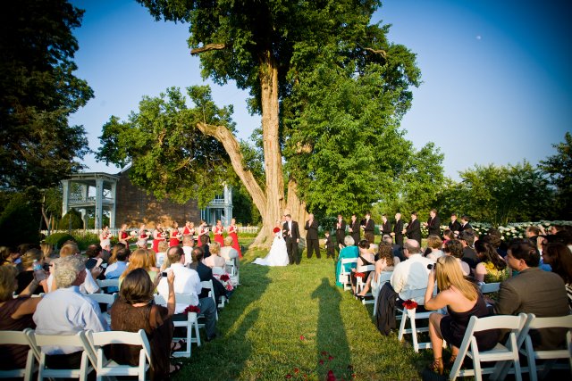 bride, groom, aisle, carnton plantation, outdoor ceremony